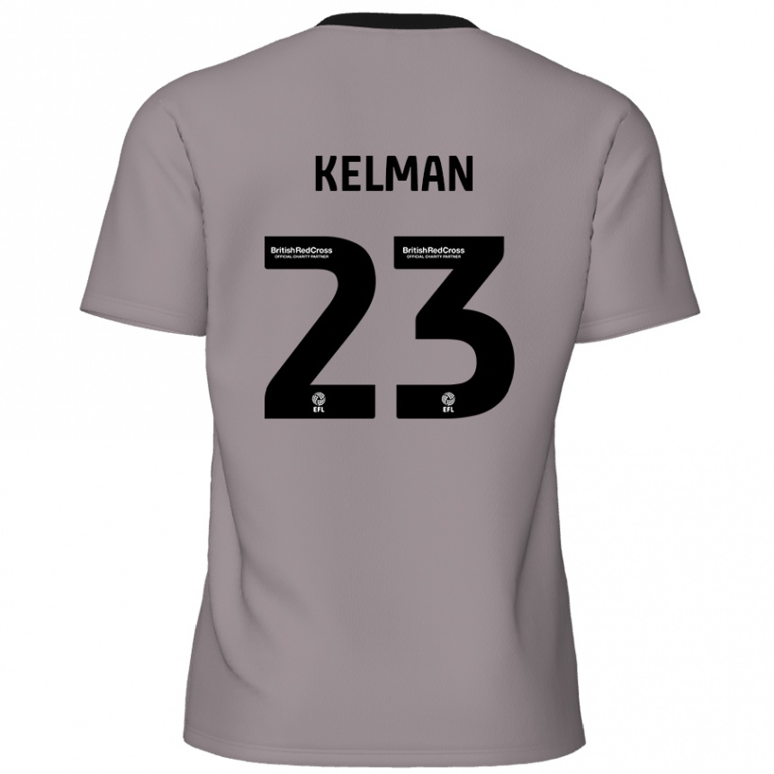 Kinder Fußball Charlie Kelman #23 Grau Auswärtstrikot Trikot 2024/25 T-Shirt Luxemburg