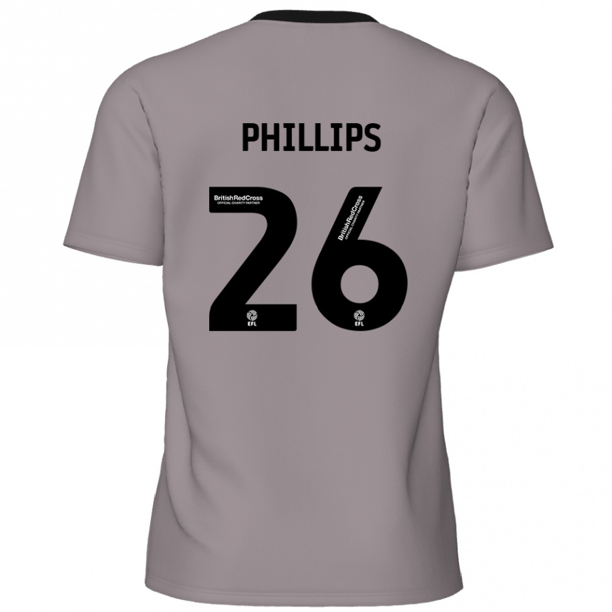 Kinder Fußball Noah Phillips #26 Grau Auswärtstrikot Trikot 2024/25 T-Shirt Luxemburg