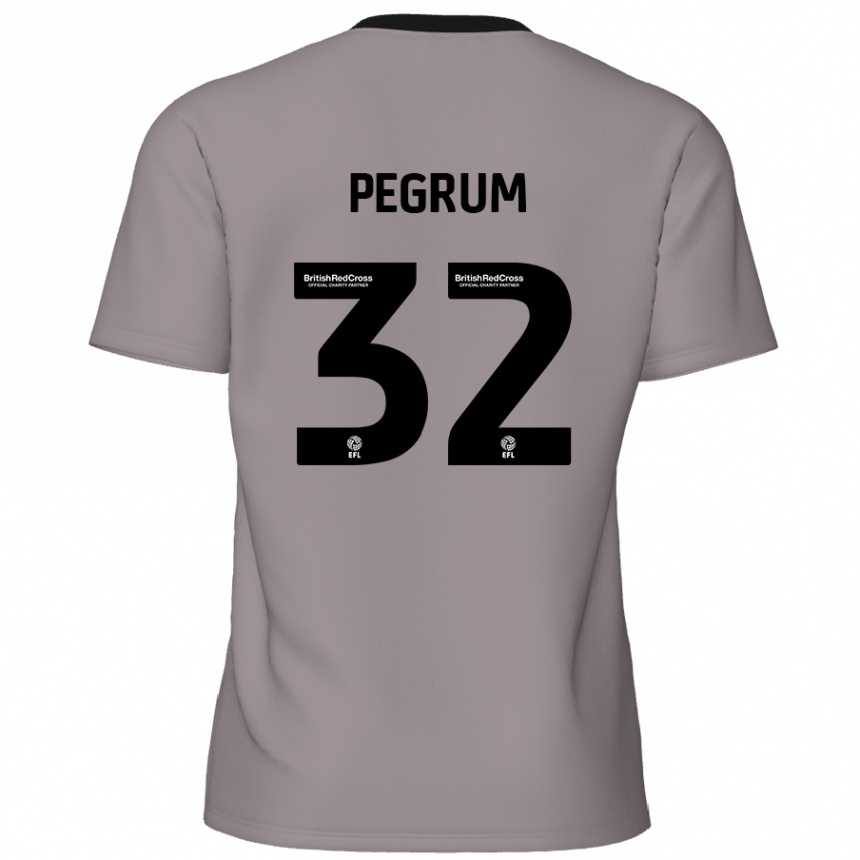 Kinder Fußball Charlie Pegrum #32 Grau Auswärtstrikot Trikot 2024/25 T-Shirt Luxemburg