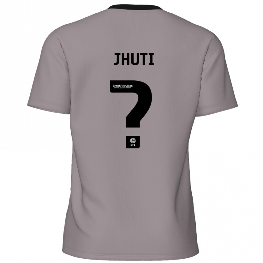 Kinder Fußball Reece Jhuti #0 Grau Auswärtstrikot Trikot 2024/25 T-Shirt Luxemburg