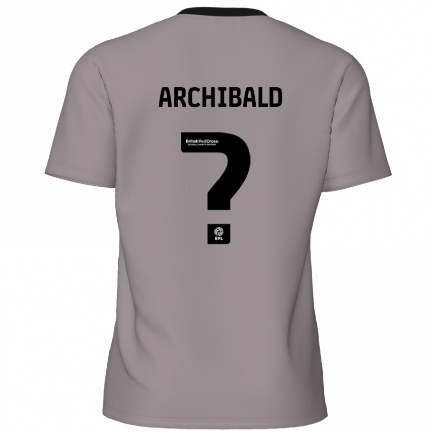 Kinder Fußball Aaron Archibald #0 Grau Auswärtstrikot Trikot 2024/25 T-Shirt Luxemburg