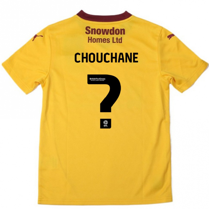 Kinder Fußball Samy Chouchane #0 Orange Burgunderrot Auswärtstrikot Trikot 2024/25 T-Shirt Luxemburg