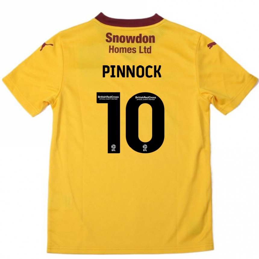 Kinder Fußball Mitch Pinnock #10 Orange Burgunderrot Auswärtstrikot Trikot 2024/25 T-Shirt Luxemburg