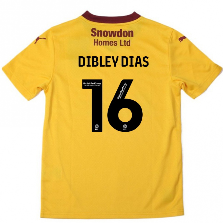 Kinder Fußball Matt Dibley-Dias #16 Orange Burgunderrot Auswärtstrikot Trikot 2024/25 T-Shirt Luxemburg