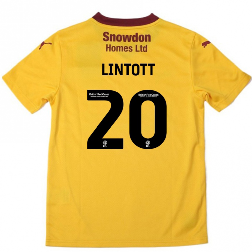 Kinder Fußball Harvey Lintott #20 Orange Burgunderrot Auswärtstrikot Trikot 2024/25 T-Shirt Luxemburg