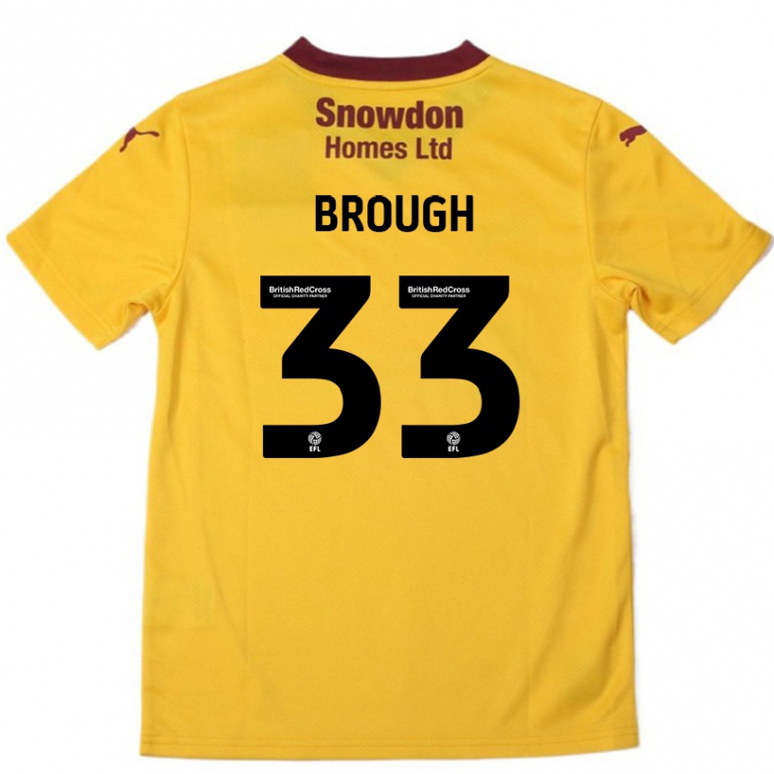 Kinder Fußball Patrick Brough #33 Orange Burgunderrot Auswärtstrikot Trikot 2024/25 T-Shirt Luxemburg