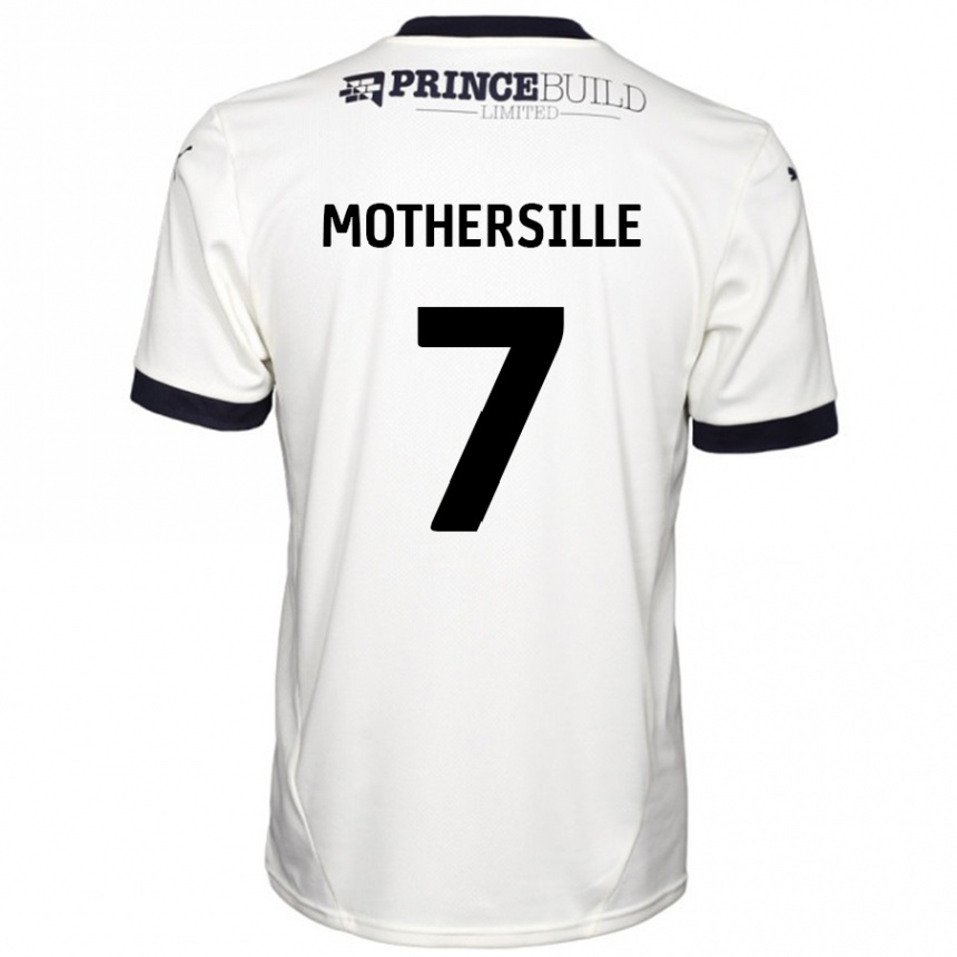 Kinder Fußball Malik Mothersille #7 Cremeweiß Schwarz Auswärtstrikot Trikot 2024/25 T-Shirt Luxemburg