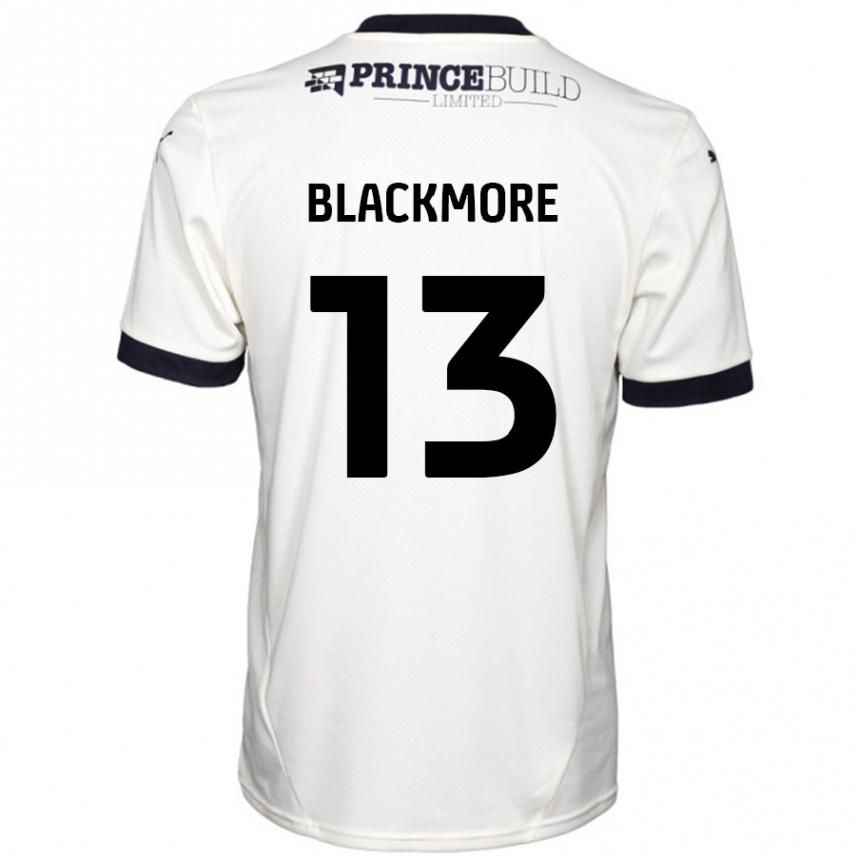 Kinder Fußball Will Blackmore #13 Cremeweiß Schwarz Auswärtstrikot Trikot 2024/25 T-Shirt Luxemburg