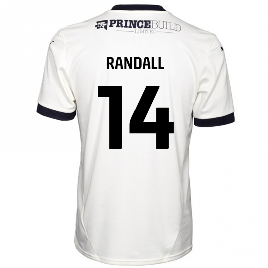 Kinder Fußball Joel Randall #14 Cremeweiß Schwarz Auswärtstrikot Trikot 2024/25 T-Shirt Luxemburg