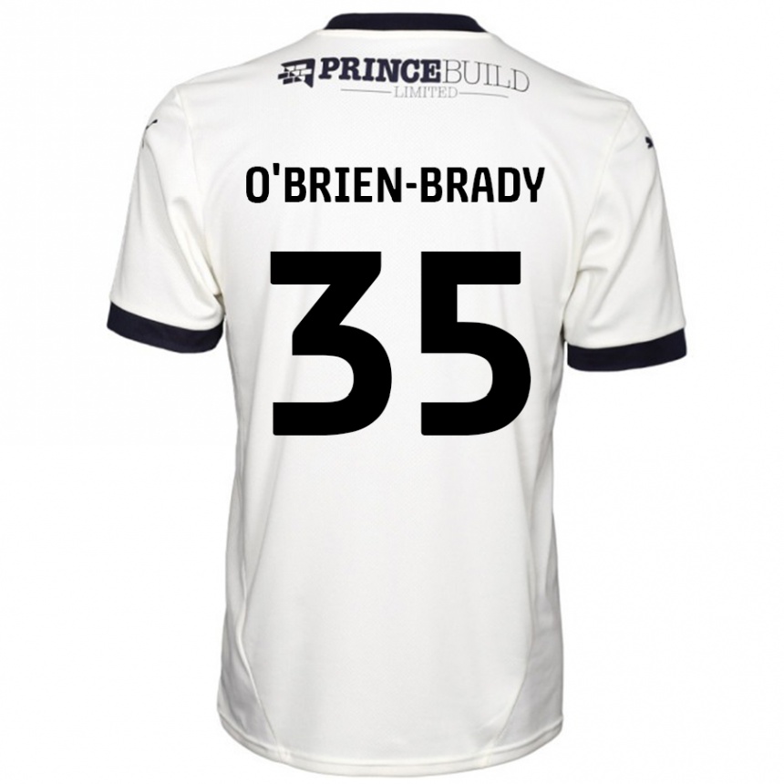 Kinder Fußball Donay O'brien-Brady #35 Cremeweiß Schwarz Auswärtstrikot Trikot 2024/25 T-Shirt Luxemburg