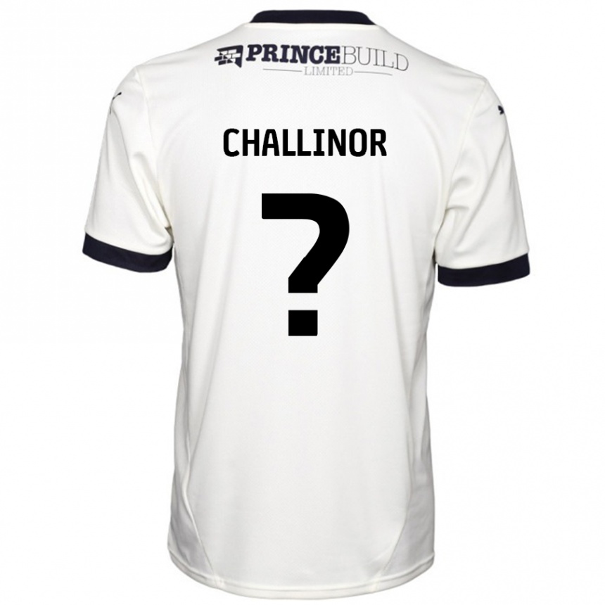 Kinder Fußball Ben Challinor #0 Cremeweiß Schwarz Auswärtstrikot Trikot 2024/25 T-Shirt Luxemburg