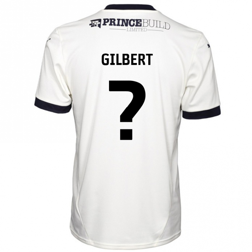 Kinder Fußball Luke Gilbert #0 Cremeweiß Schwarz Auswärtstrikot Trikot 2024/25 T-Shirt Luxemburg