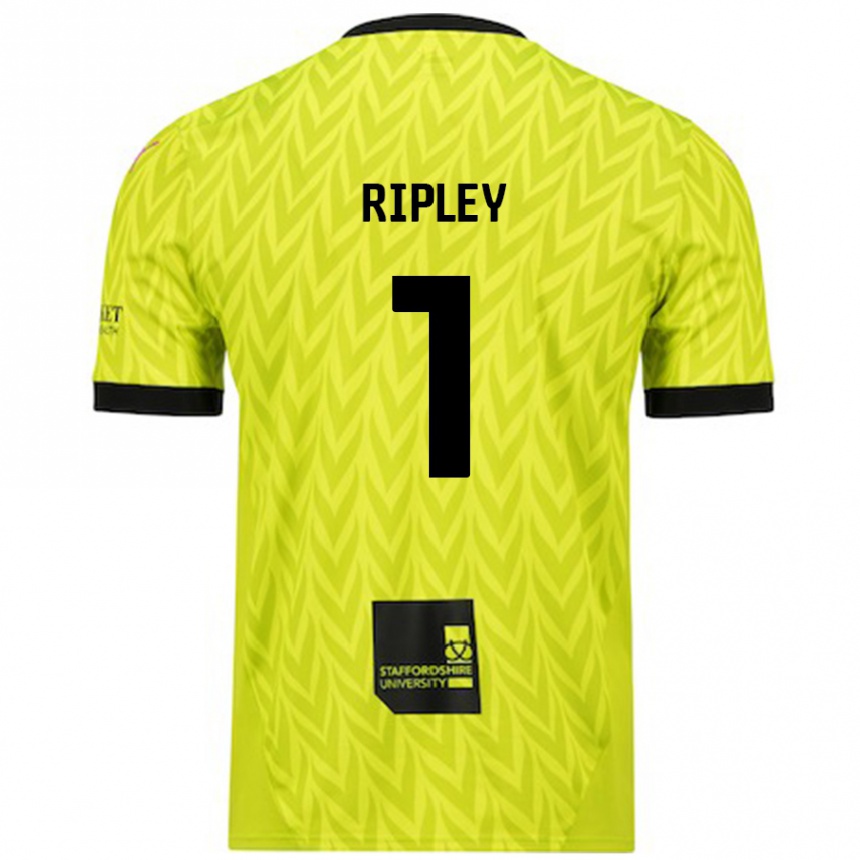 Kinder Fußball Connor Ripley #1 Fluoreszierend Grün Auswärtstrikot Trikot 2024/25 T-Shirt Luxemburg