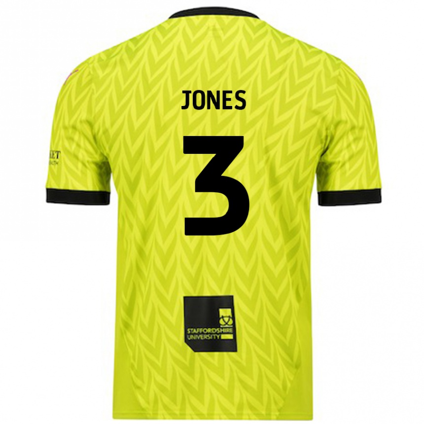 Kinder Fußball Dan Jones #3 Fluoreszierend Grün Auswärtstrikot Trikot 2024/25 T-Shirt Luxemburg