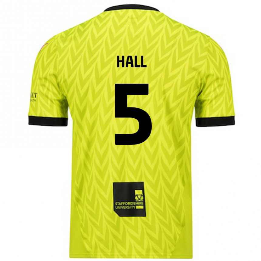 Kinder Fußball Connor Hall #5 Fluoreszierend Grün Auswärtstrikot Trikot 2024/25 T-Shirt Luxemburg