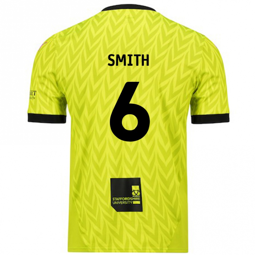 Kinder Fußball Nathan Smith #6 Fluoreszierend Grün Auswärtstrikot Trikot 2024/25 T-Shirt Luxemburg