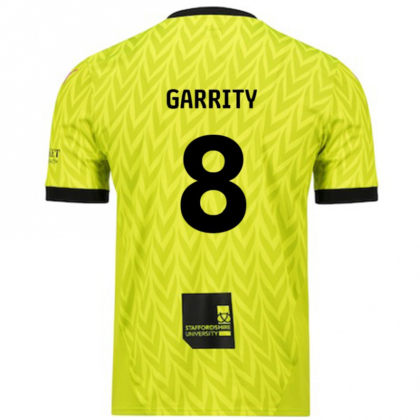 Kinder Fußball Ben Garrity #8 Fluoreszierend Grün Auswärtstrikot Trikot 2024/25 T-Shirt Luxemburg