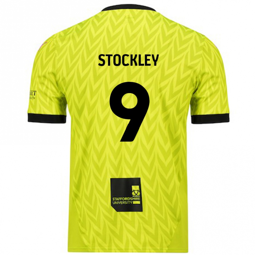 Kinder Fußball Jayden Stockley #9 Fluoreszierend Grün Auswärtstrikot Trikot 2024/25 T-Shirt Luxemburg