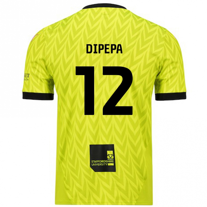 Kinder Fußball Baylee Dipepa #12 Fluoreszierend Grün Auswärtstrikot Trikot 2024/25 T-Shirt Luxemburg