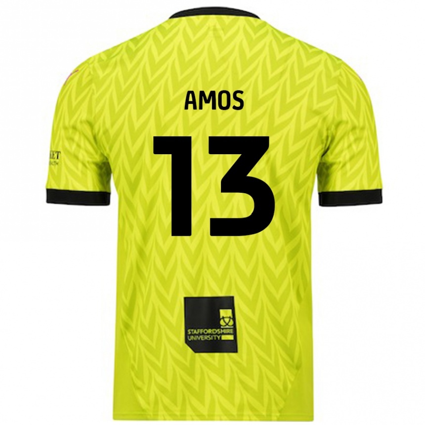 Kinder Fußball Ben Amos #13 Fluoreszierend Grün Auswärtstrikot Trikot 2024/25 T-Shirt Luxemburg