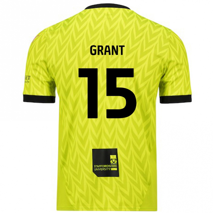 Kinder Fußball Conor Grant #15 Fluoreszierend Grün Auswärtstrikot Trikot 2024/25 T-Shirt Luxemburg