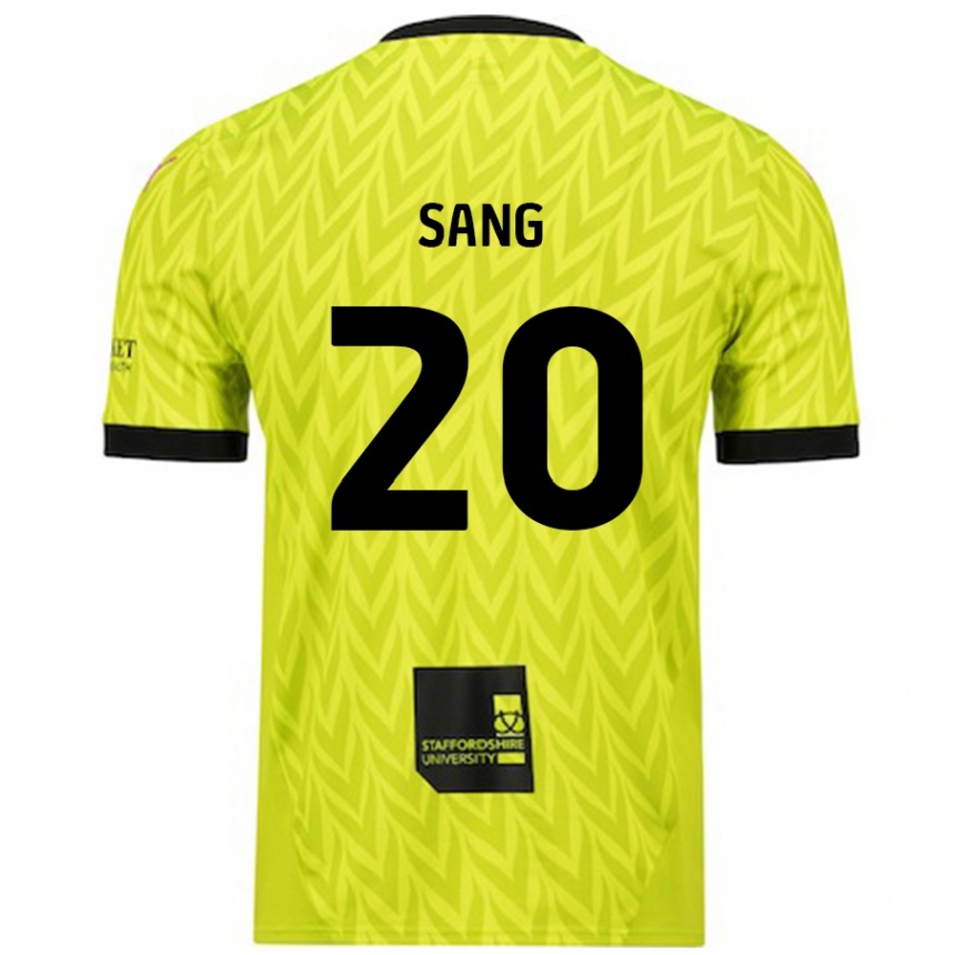 Kinder Fußball Tom Sang #20 Fluoreszierend Grün Auswärtstrikot Trikot 2024/25 T-Shirt Luxemburg