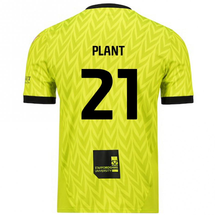 Kinder Fußball James Plant #21 Fluoreszierend Grün Auswärtstrikot Trikot 2024/25 T-Shirt Luxemburg