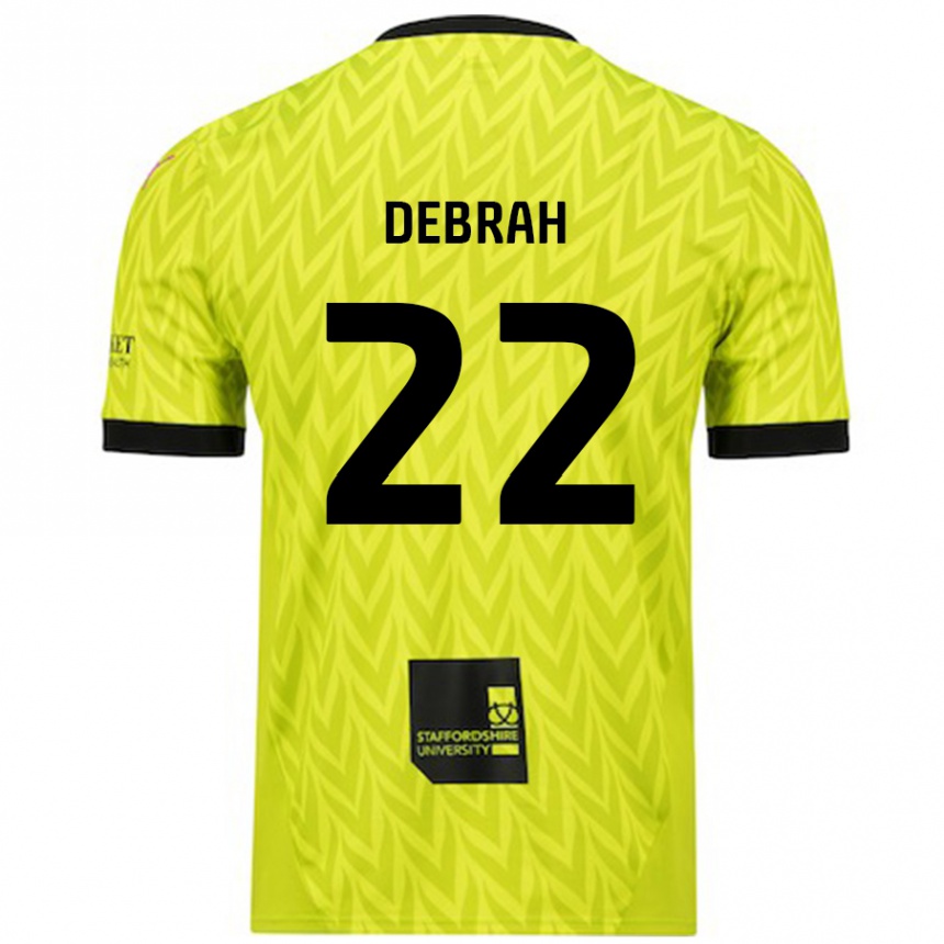 Kinder Fußball Jesse Debrah #22 Fluoreszierend Grün Auswärtstrikot Trikot 2024/25 T-Shirt Luxemburg