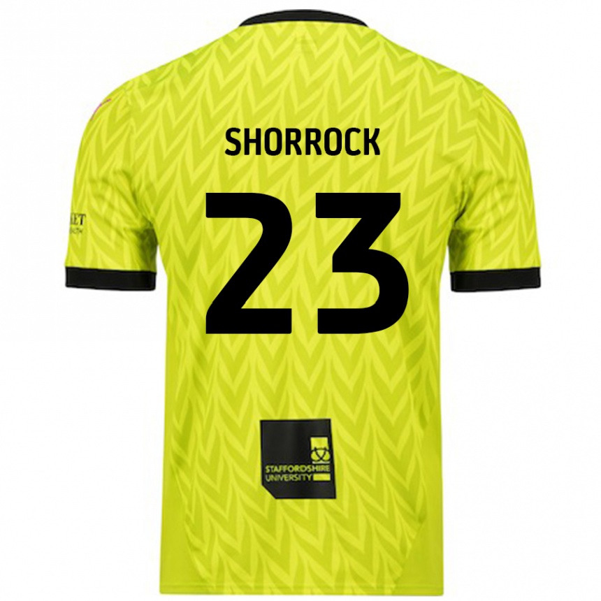 Kinder Fußball Jack Shorrock #23 Fluoreszierend Grün Auswärtstrikot Trikot 2024/25 T-Shirt Luxemburg