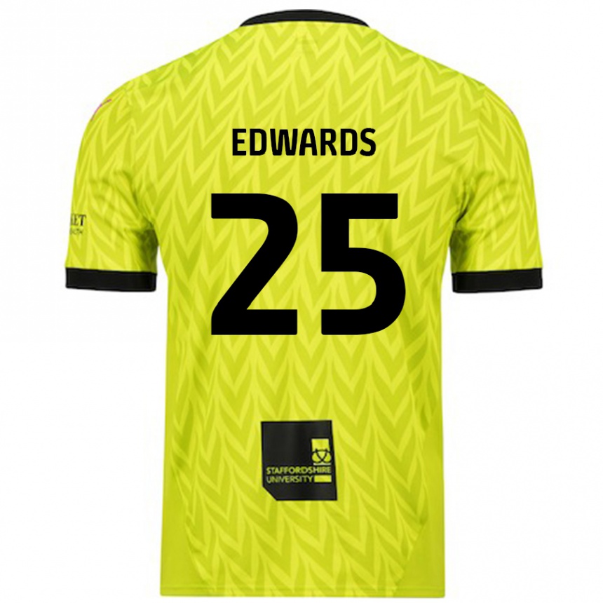 Kinder Fußball Diamond Edwards #25 Fluoreszierend Grün Auswärtstrikot Trikot 2024/25 T-Shirt Luxemburg