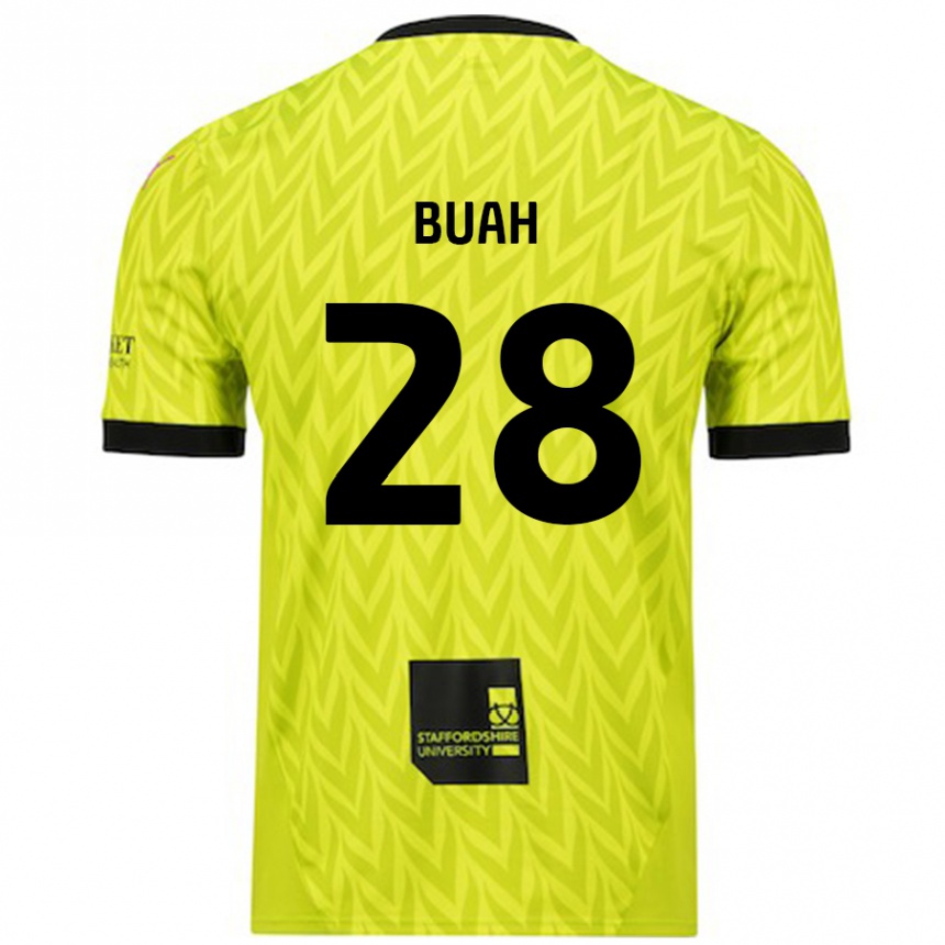 Kinder Fußball Andrew Buah #28 Fluoreszierend Grün Auswärtstrikot Trikot 2024/25 T-Shirt Luxemburg