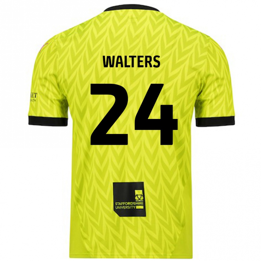 Kinder Fußball Rhys Walters #24 Fluoreszierend Grün Auswärtstrikot Trikot 2024/25 T-Shirt Luxemburg