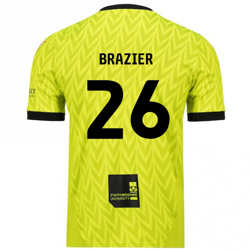 Kinder Fußball Liam Brazier #26 Fluoreszierend Grün Auswärtstrikot Trikot 2024/25 T-Shirt Luxemburg