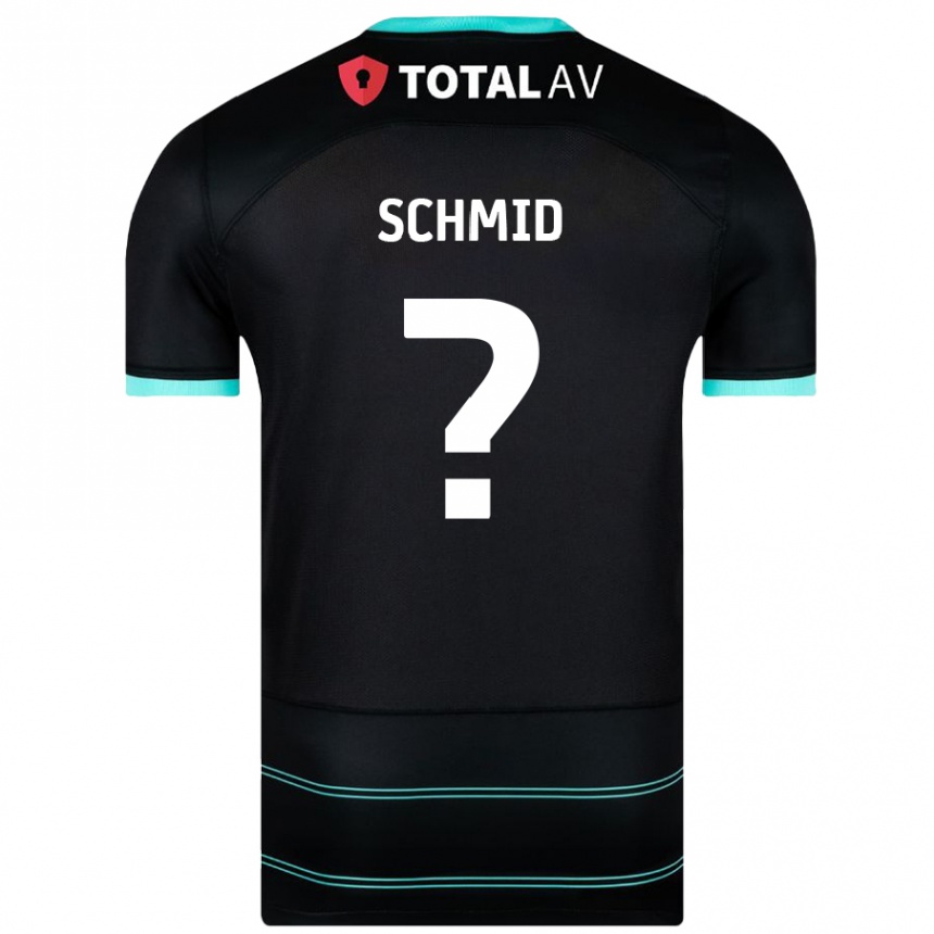 Kinder Fußball Nicolas Schmid #0 Schwarz Auswärtstrikot Trikot 2024/25 T-Shirt Luxemburg