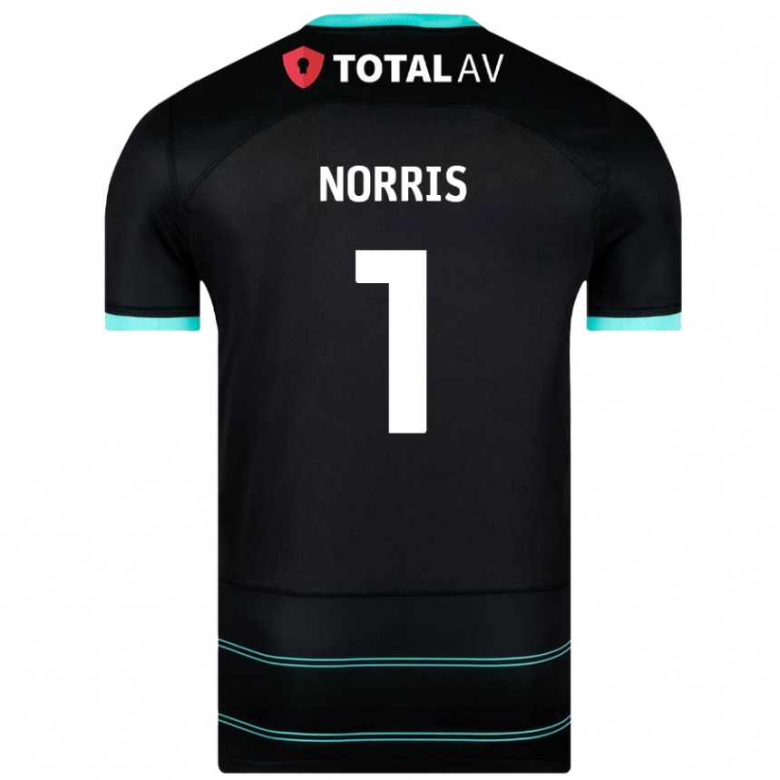 Kinder Fußball Will Norris #1 Schwarz Auswärtstrikot Trikot 2024/25 T-Shirt Luxemburg