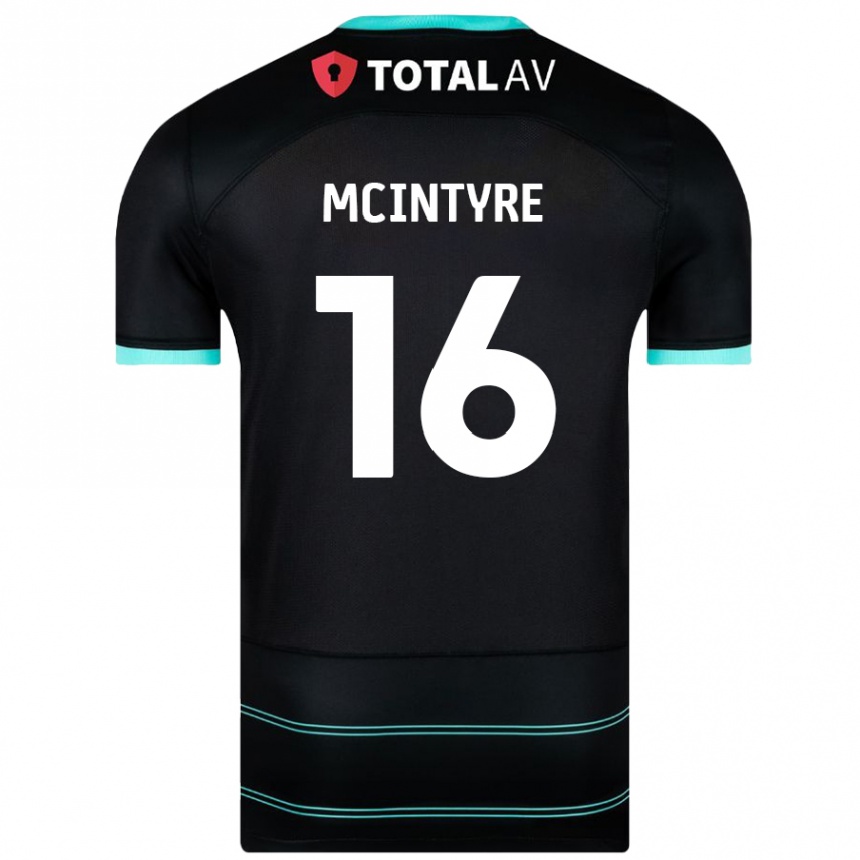 Kinder Fußball Tom Mcintyre #16 Schwarz Auswärtstrikot Trikot 2024/25 T-Shirt Luxemburg