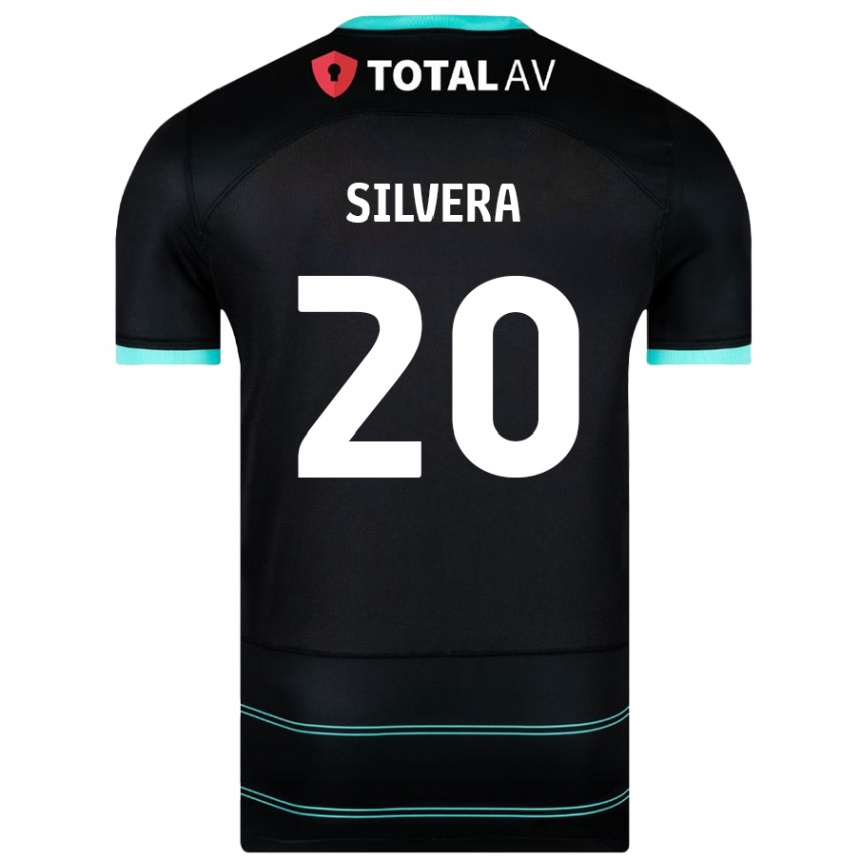 Kinder Fußball Sam Silvera #20 Schwarz Auswärtstrikot Trikot 2024/25 T-Shirt Luxemburg