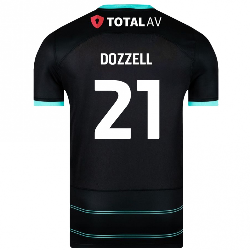 Kinder Fußball Andre Dozzell #21 Schwarz Auswärtstrikot Trikot 2024/25 T-Shirt Luxemburg