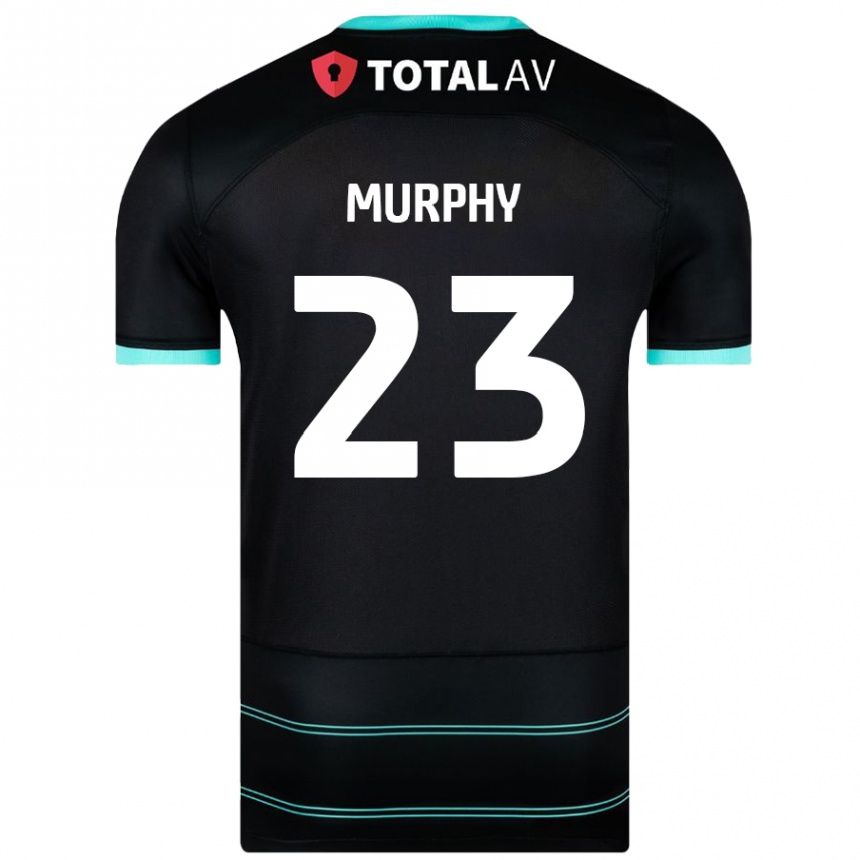 Kinder Fußball Josh Murphy #23 Schwarz Auswärtstrikot Trikot 2024/25 T-Shirt Luxemburg