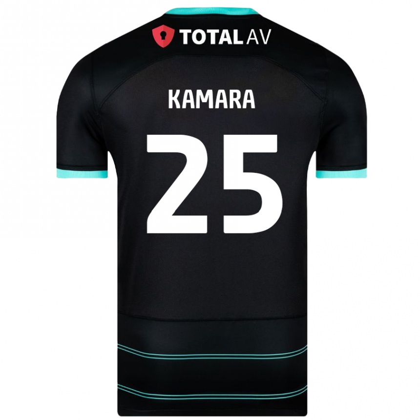 Kinder Fußball Abdoulaye Kamara #25 Schwarz Auswärtstrikot Trikot 2024/25 T-Shirt Luxemburg