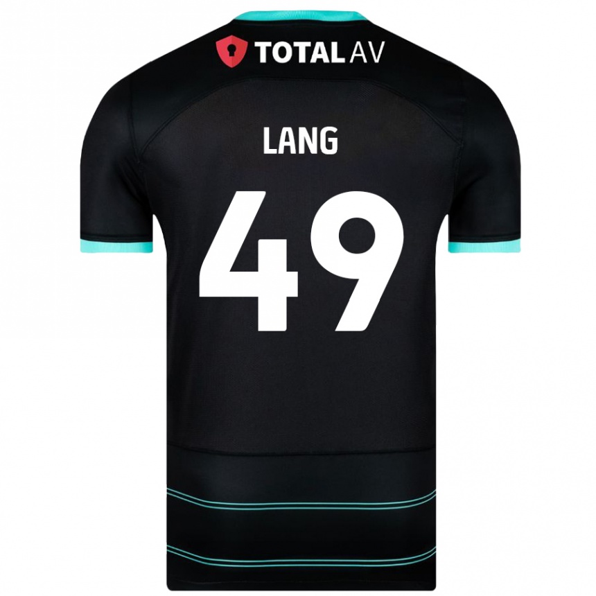 Kinder Fußball Callum Lang #49 Schwarz Auswärtstrikot Trikot 2024/25 T-Shirt Luxemburg