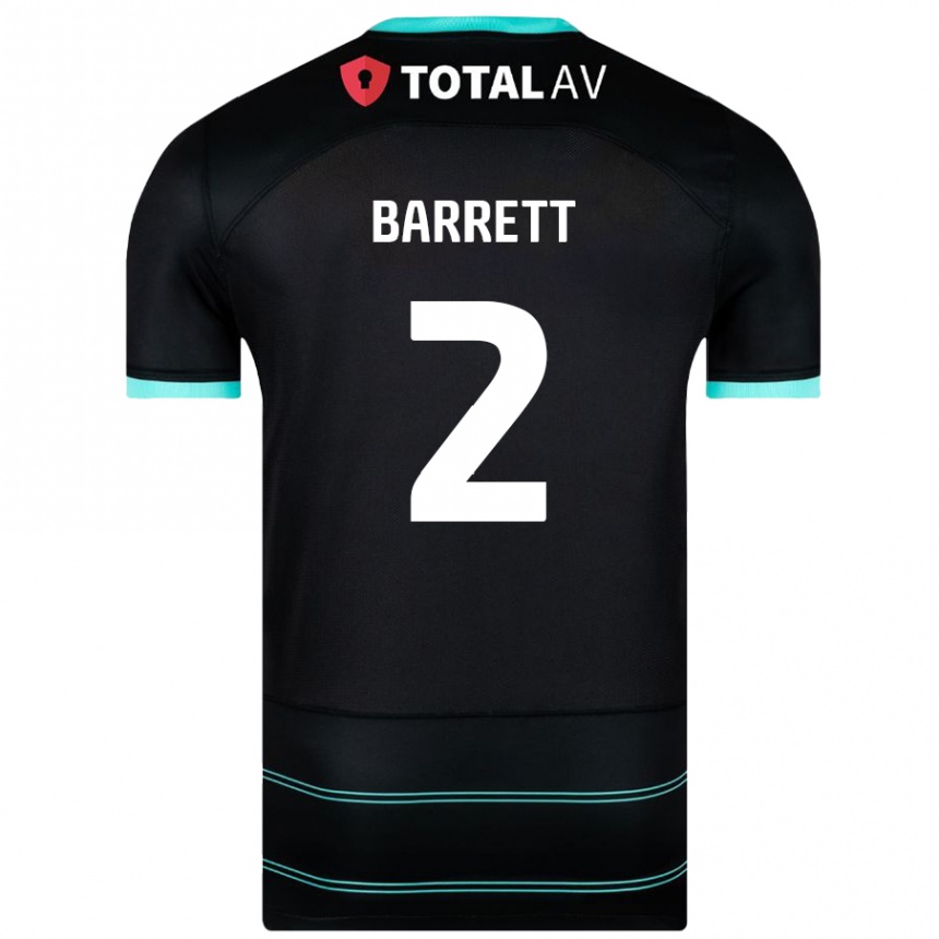 Kinder Fußball Nicole Barrett #2 Schwarz Auswärtstrikot Trikot 2024/25 T-Shirt Luxemburg