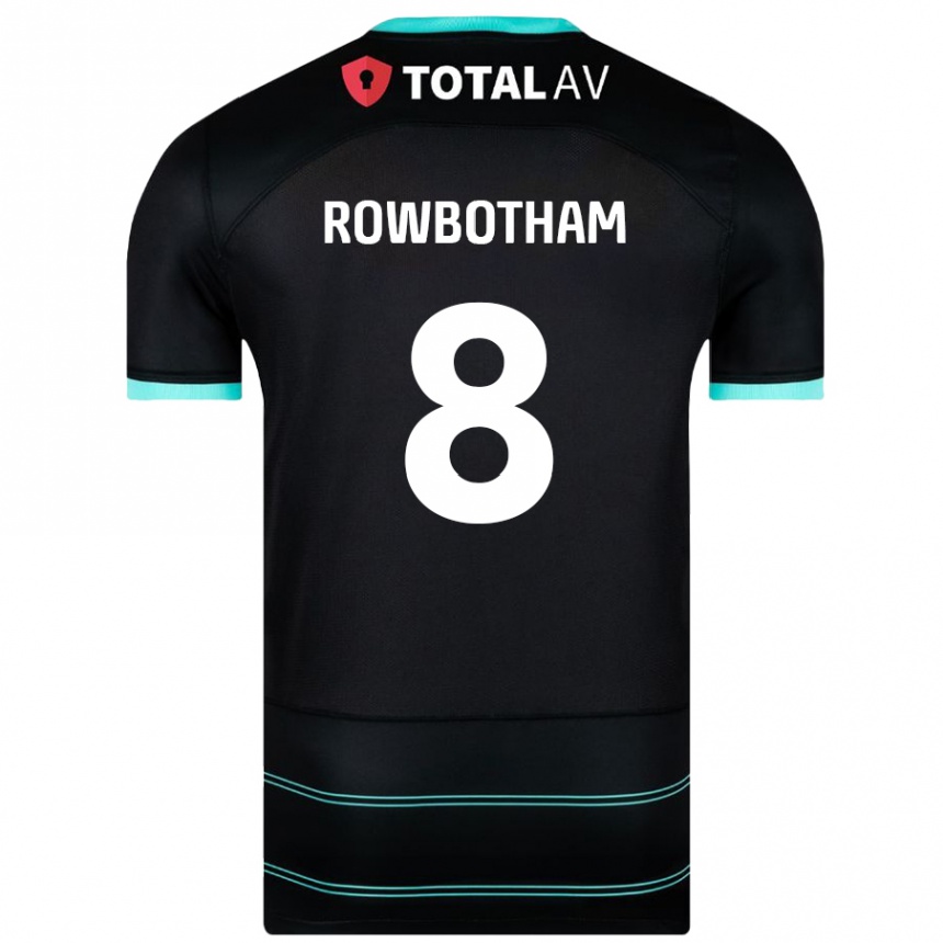 Kinder Fußball Ava Rowbotham #8 Schwarz Auswärtstrikot Trikot 2024/25 T-Shirt Luxemburg