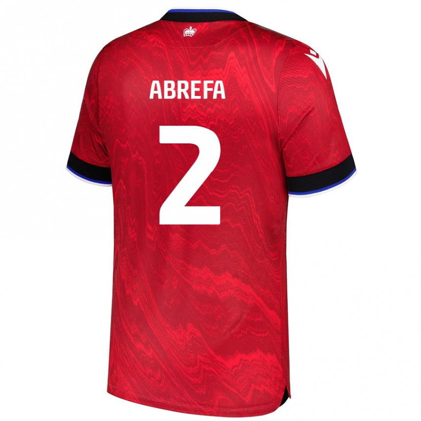 Kinder Fußball Kelvin Abrefa #2 Rot Schwarz Auswärtstrikot Trikot 2024/25 T-Shirt Luxemburg