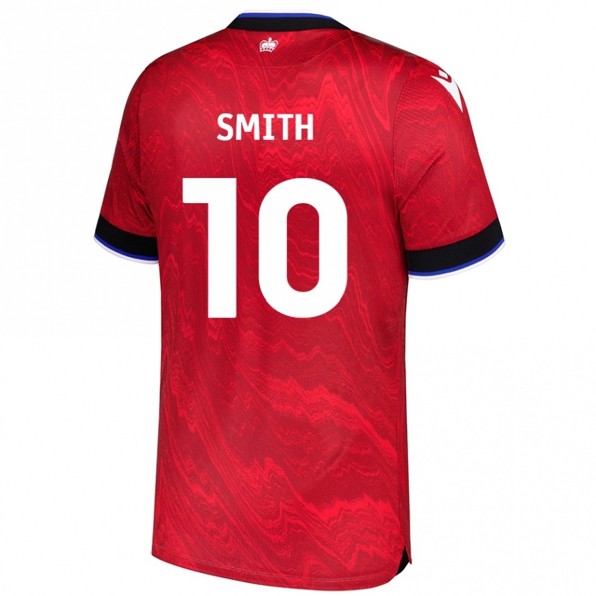 Kinder Fußball Sam Smith #10 Rot Schwarz Auswärtstrikot Trikot 2024/25 T-Shirt Luxemburg