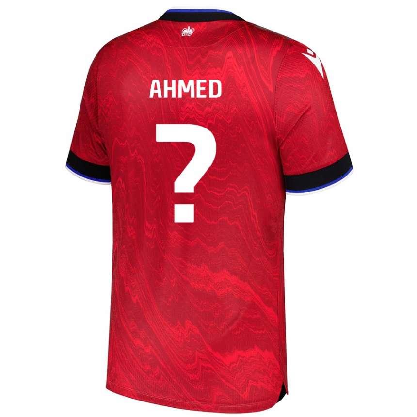 Kinder Fußball Ashqar Ahmed #0 Rot Schwarz Auswärtstrikot Trikot 2024/25 T-Shirt Luxemburg