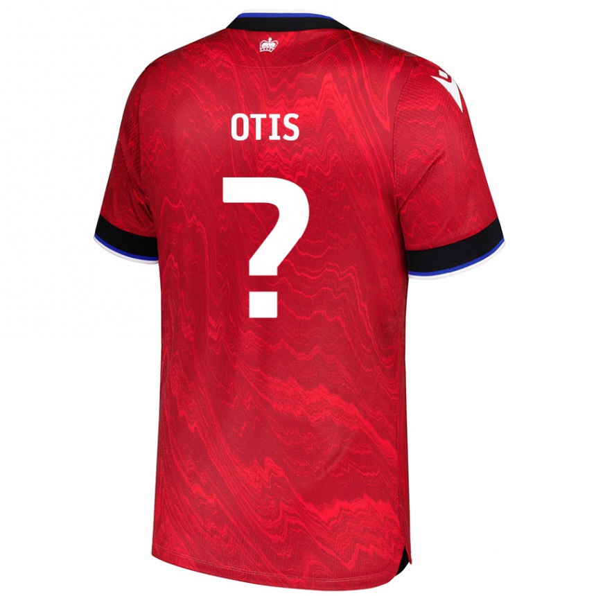 Kinder Fußball Lewis Otis #0 Rot Schwarz Auswärtstrikot Trikot 2024/25 T-Shirt Luxemburg