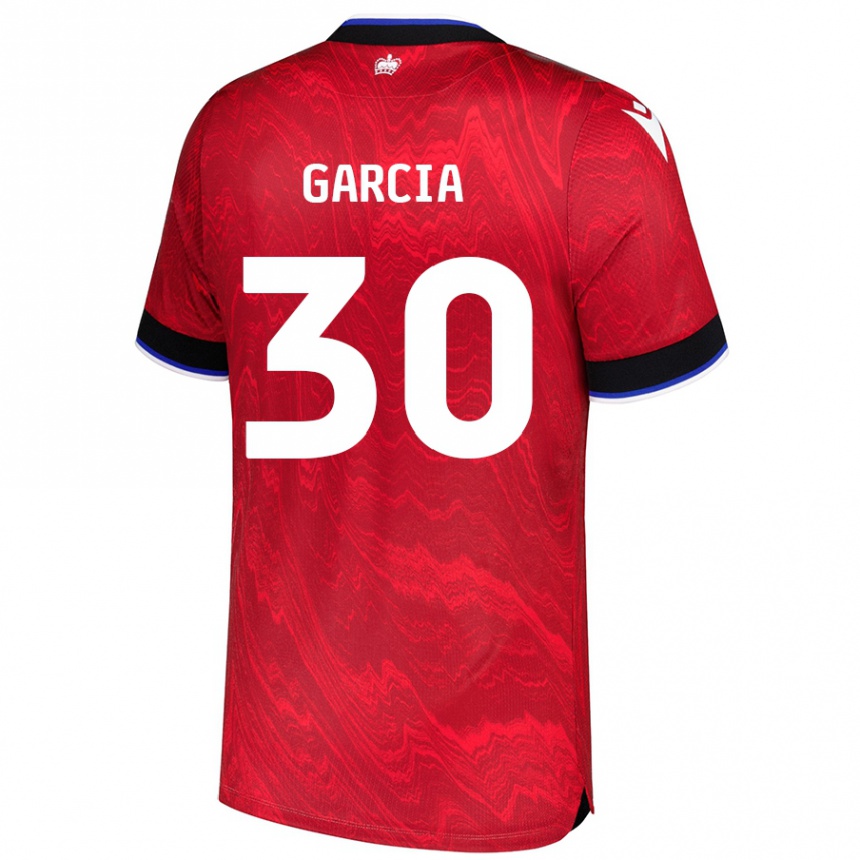 Kinder Fußball Andre Garcia #30 Rot Schwarz Auswärtstrikot Trikot 2024/25 T-Shirt Luxemburg