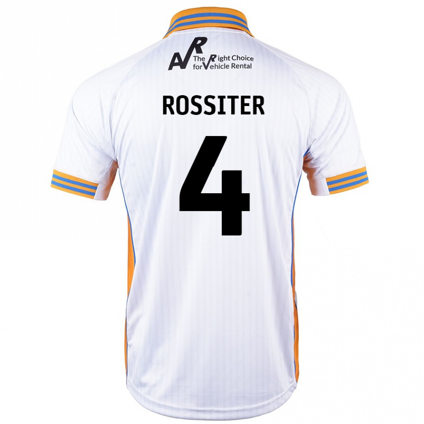 Kinder Fußball Jordan Rossiter #4 Weiß Auswärtstrikot Trikot 2024/25 T-Shirt Luxemburg