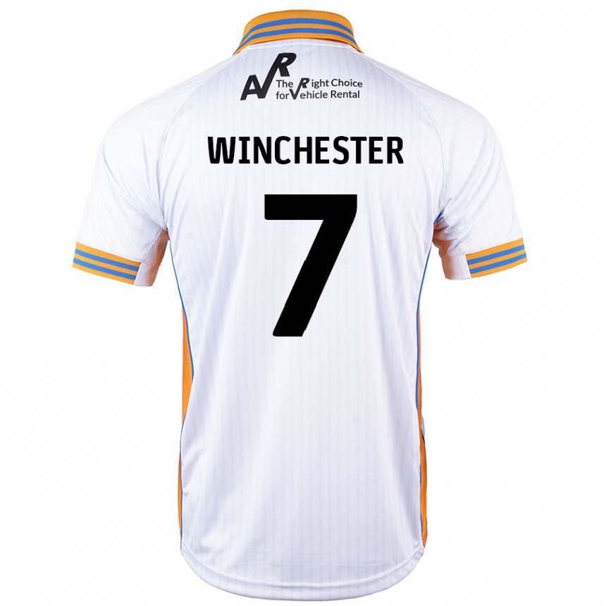 Kinder Fußball Carl Winchester #7 Weiß Auswärtstrikot Trikot 2024/25 T-Shirt Luxemburg